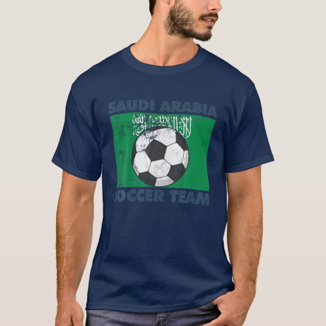 T-shirt Arabie Saoudite Football Team Flag 2022 Supporter  (Devant)