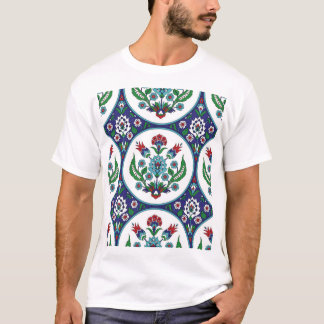 T-shirt arabique turque, fleurs de tulipe, motif sans cout