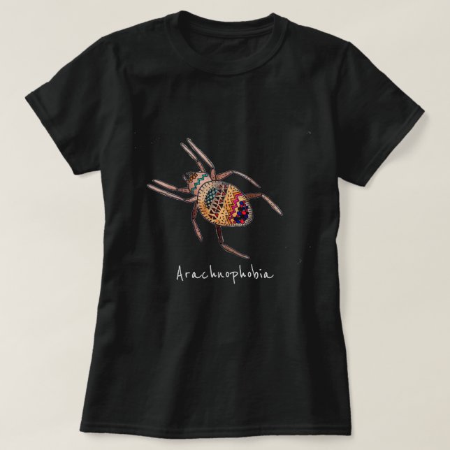 T-shirt Arachnophobie araignée slogan art arachnide mignon (Design devant)
