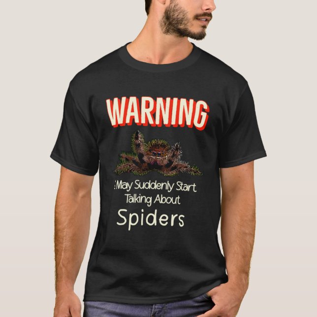 T-shirt Araignée de saut en vol Avertissement Spooder Mama (Devant)