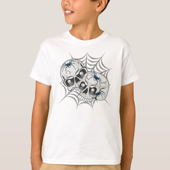 T-shirt araignées et crânes (Devant)