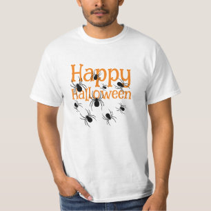 T-shirt Araignées Joyeux Halloween noir et orange