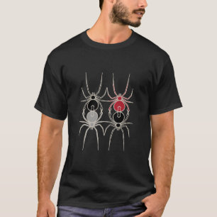 T-shirt Araignées - Noir de chauve-souris et Blanc d'os