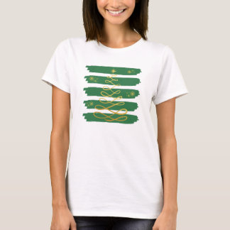 T-shirt Árbol navideño dorado