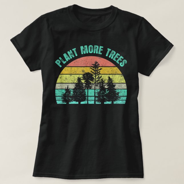 T-shirt Arbor Day 2021 Plante Plus d'arbres Retro Nature C (Design devant)
