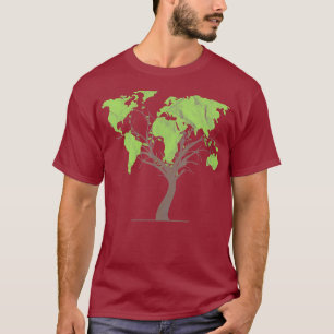 T-shirt Arborist Gardener Tree Carte du monde Jardin cadea