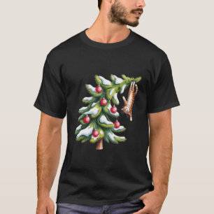 T-shirt Arbre à chat orange de Noël Amateur de chats Famil
