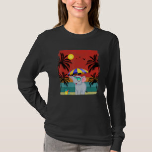 T-shirt Arbre à noix de coco de plage Eté Retro Elephant G