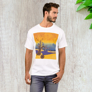 T-shirt Arbre Abstrait de Fleurs de Cerisier Zen au Couche