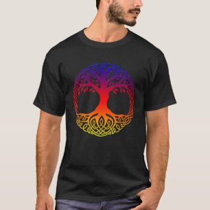 T-shirt Arbre arc-en-ciel de la vie Yggdrasill