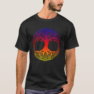 T-shirt Arbre arc-en-ciel de vie Yggdrasill