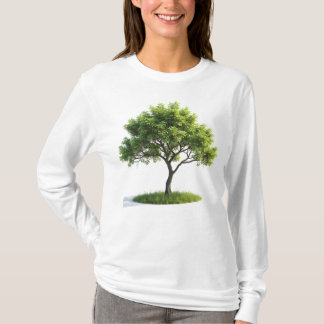T-shirt Arbre aux branches minces et feuilles verts