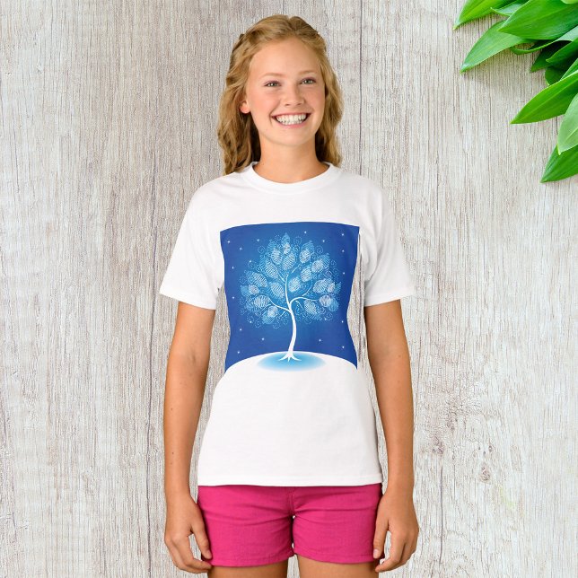 T-shirt Arbre Blanc Dans La Neige (Créateur téléchargé)
