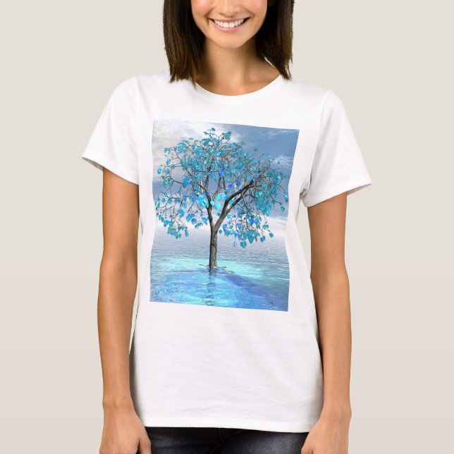 T-shirt Arbre bleu cristal (Devant)