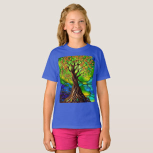 T-shirt Arbre coloré de la vie Vitrail Look II