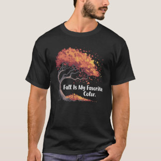 T-shirt Arbre d'automne Feuilles tombantes Fantaisie Autom