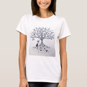 T-shirt Arbre de Boston Terrier de la vie noir et blanc