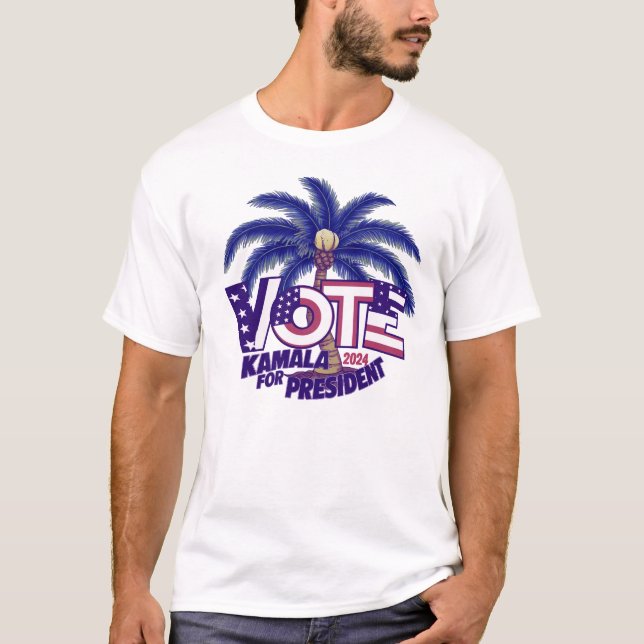T-shirt Arbre de coco Kamala Harris Politique (Devant)