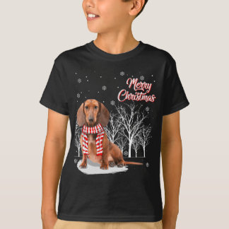 T-shirt Arbre de Dachshund Joyeux Noël Dachshund Noël pour