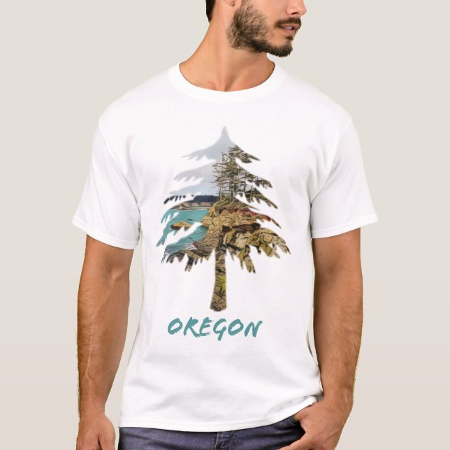 T-shirt Arbre de la côte de l'Oregon (Devant)