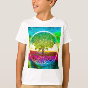 T-shirt Arbre de la vie coloré par arc-en-ciel