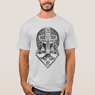 T-shirt Arbre de la vie - Yggdrasil et croix celtique