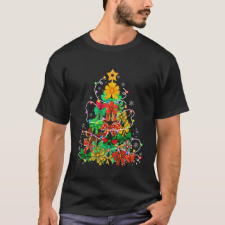 T-shirt Arbre de Noël à ruban coquette Xmas Fête tenue gir