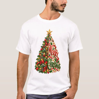T-shirt Arbre de Noël Artistique Festif