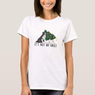 T-shirt Arbre de Noël Ce n'est pas ma faute Bordure Collie