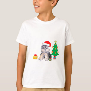 T-shirt Arbre de Noël, Chien chiot du Yorkshire & cadeaux