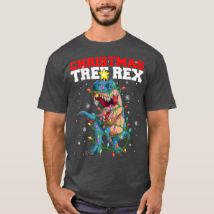 T-shirt Arbre de Noël cool Dinosaure Fée Lumières Christma