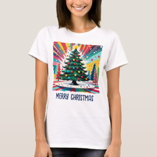 T-shirt Arbre de Noël dans l'art abstrait 39 - Amusants