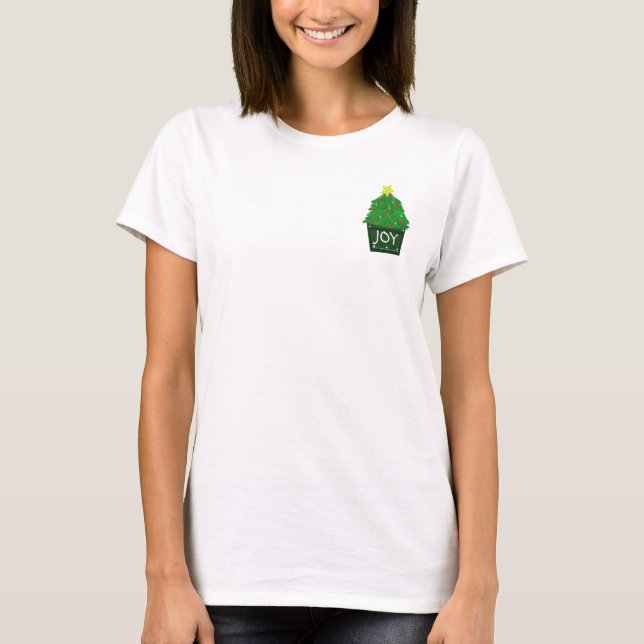 T-shirt Arbre de Noël dans une planète verte (Devant)