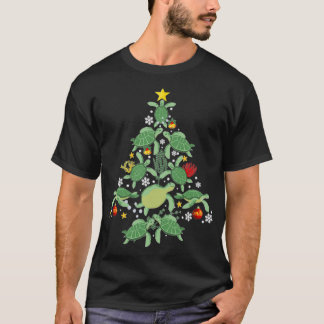 T-shirt Arbre de Noël de la tortue de mer amusant