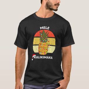 T-shirt Arbre de Noël de l'ananas hawaïen Mele Kalikimaka