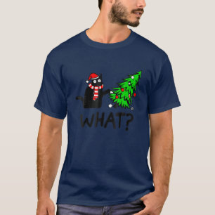 T-shirt Arbre de Noël Drôle sur chat Quel cadeau