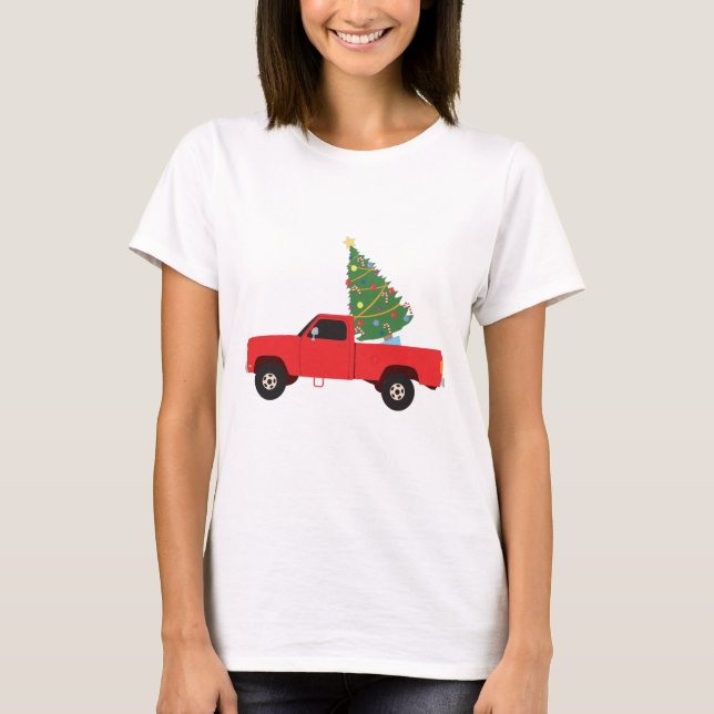 T-shirt Arbre de Noël du camion de ramassage (Devant)