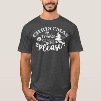 T-shirt Arbre de Noël et cadeaux s'il vous plaît Joyeux Va