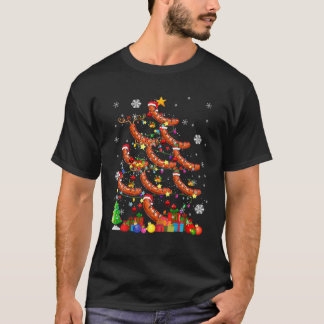 T-shirt Arbre de Noël Lumière Père Noël Elf Reindeer Sause