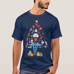 T-shirt Arbre de Noël Outils Médicales Drôle Nourriture