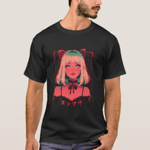 T-shirt Arbre de Noël Pastel Anime Girl Waifu sucré Vacanc