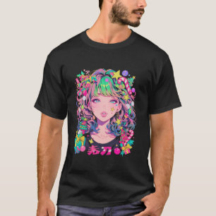 T-shirt Arbre de Noël Pastel Anime Girl Waifu sucré Vacanc