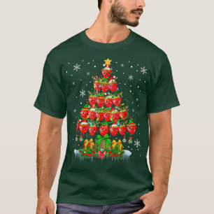 T-shirt Arbre de Noël Père Noël Fraises Xmas Léger Vegan