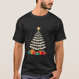 T-shirt Arbre de Noël Piano Clavier Vacances Musique Amant