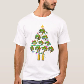T-shirt Arbre de Noël Poisson et Bière