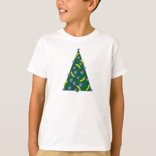 T-shirt Arbre de Noël Pop Art avec pommes et bananes T