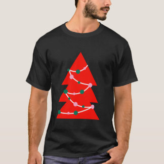 T-shirt Arbre De Noël Rouge Décoré Pour Les Amateurs De C