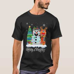 T-shirt Arbre de Noël Snowman Reindeer Livre Librairie Boo