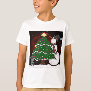 T-shirt Arbre de Noël Snowman Surprise Art Imprimer