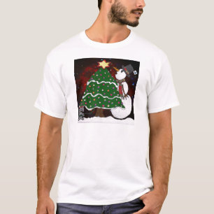T-shirt Arbre de Noël Snowman Surprise Art Imprimer